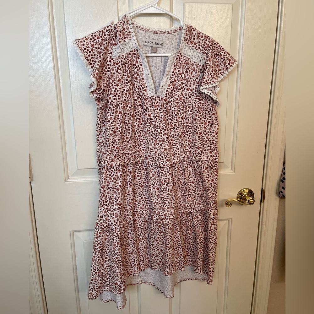 Knox rose burgundy floral dress size L